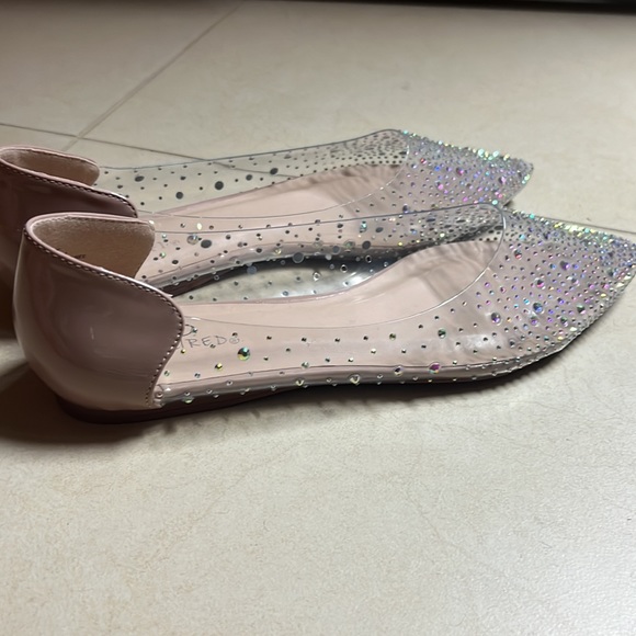 NWOT clear/tan/rhinestone flats. - Picture 2 of 7